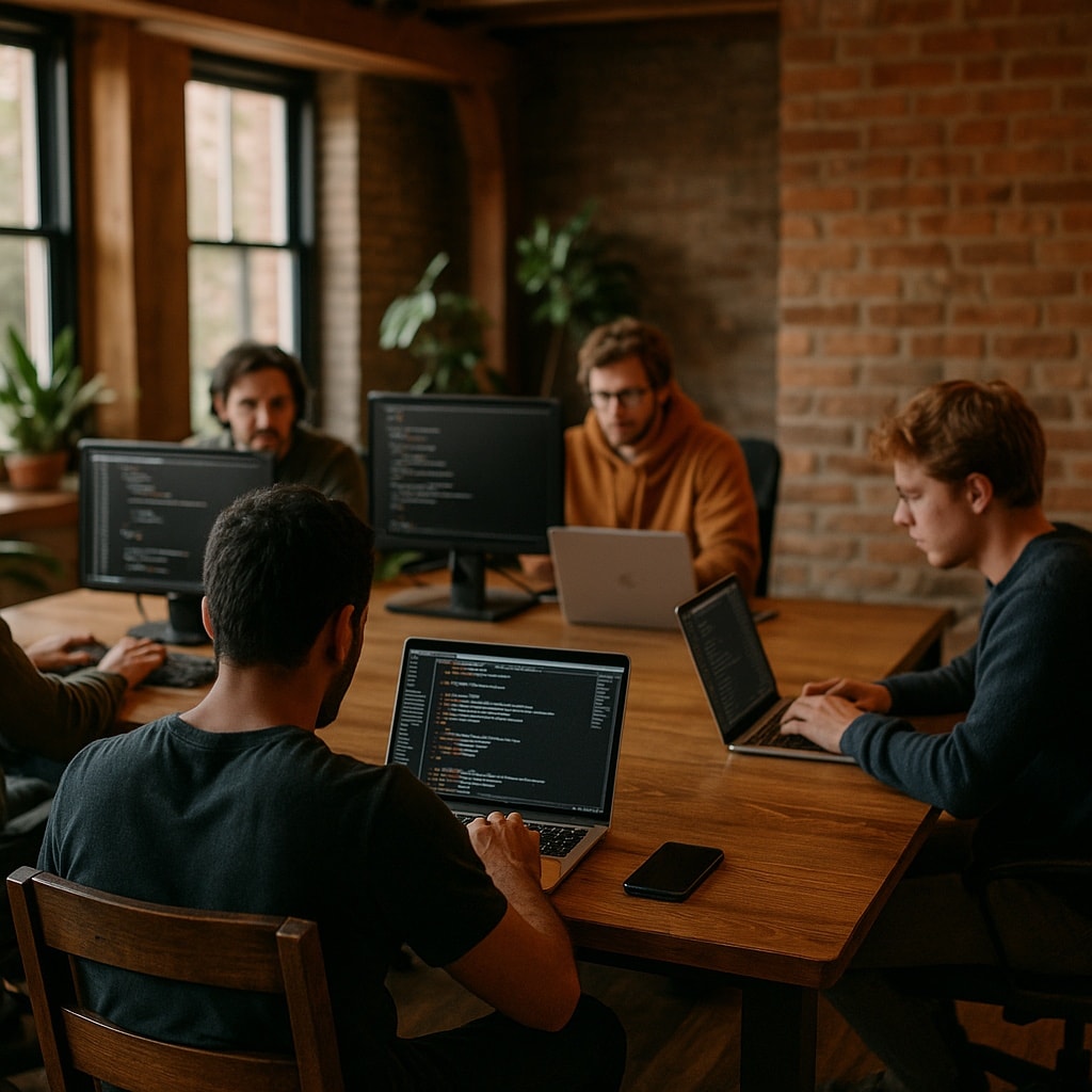 Teamet bag Syntakk arbejder sammen på kontoret i Odense