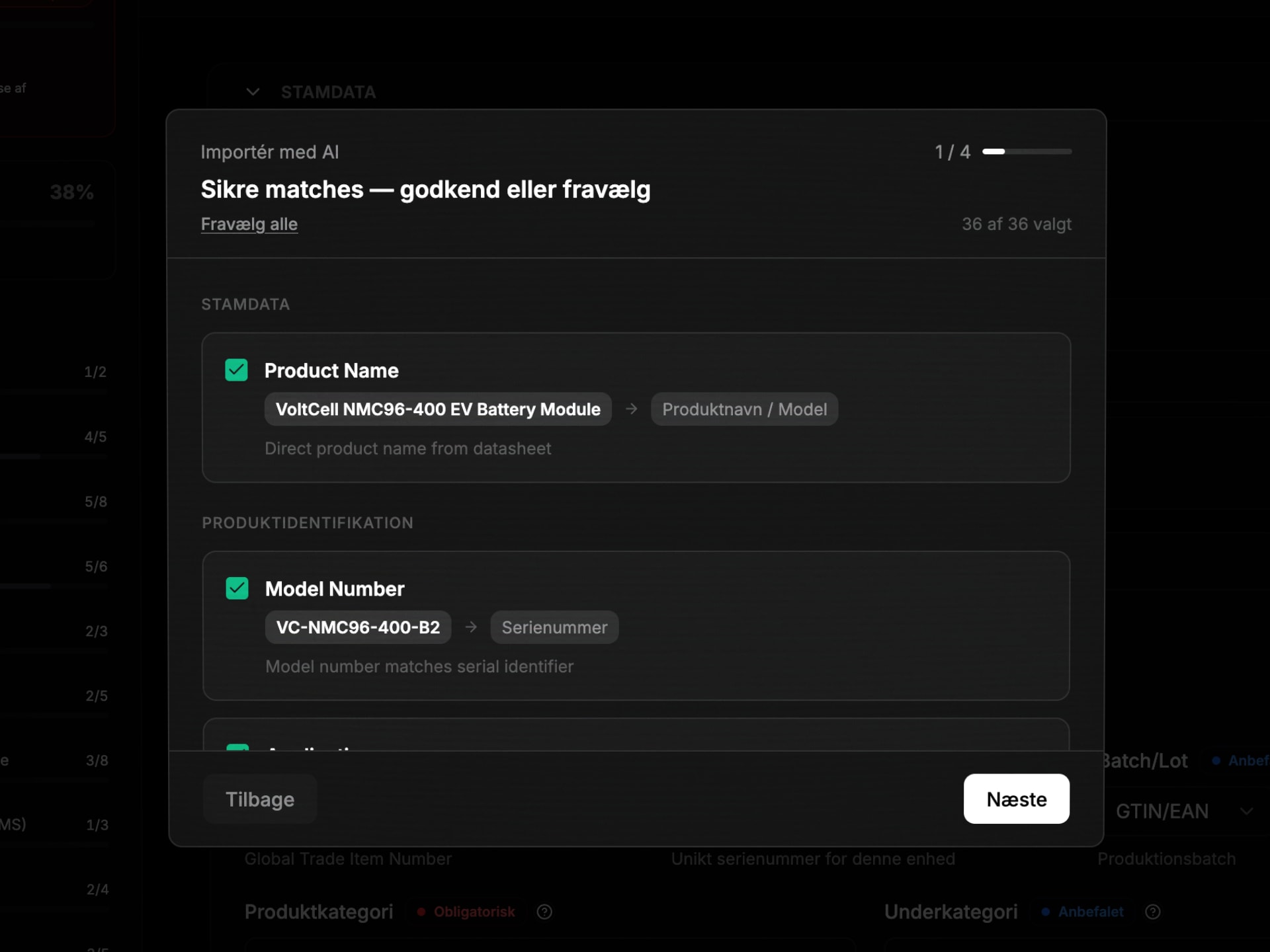 Syntakk AI-motor der matcher og mapper data fra dokumenter til digitalt produktpas