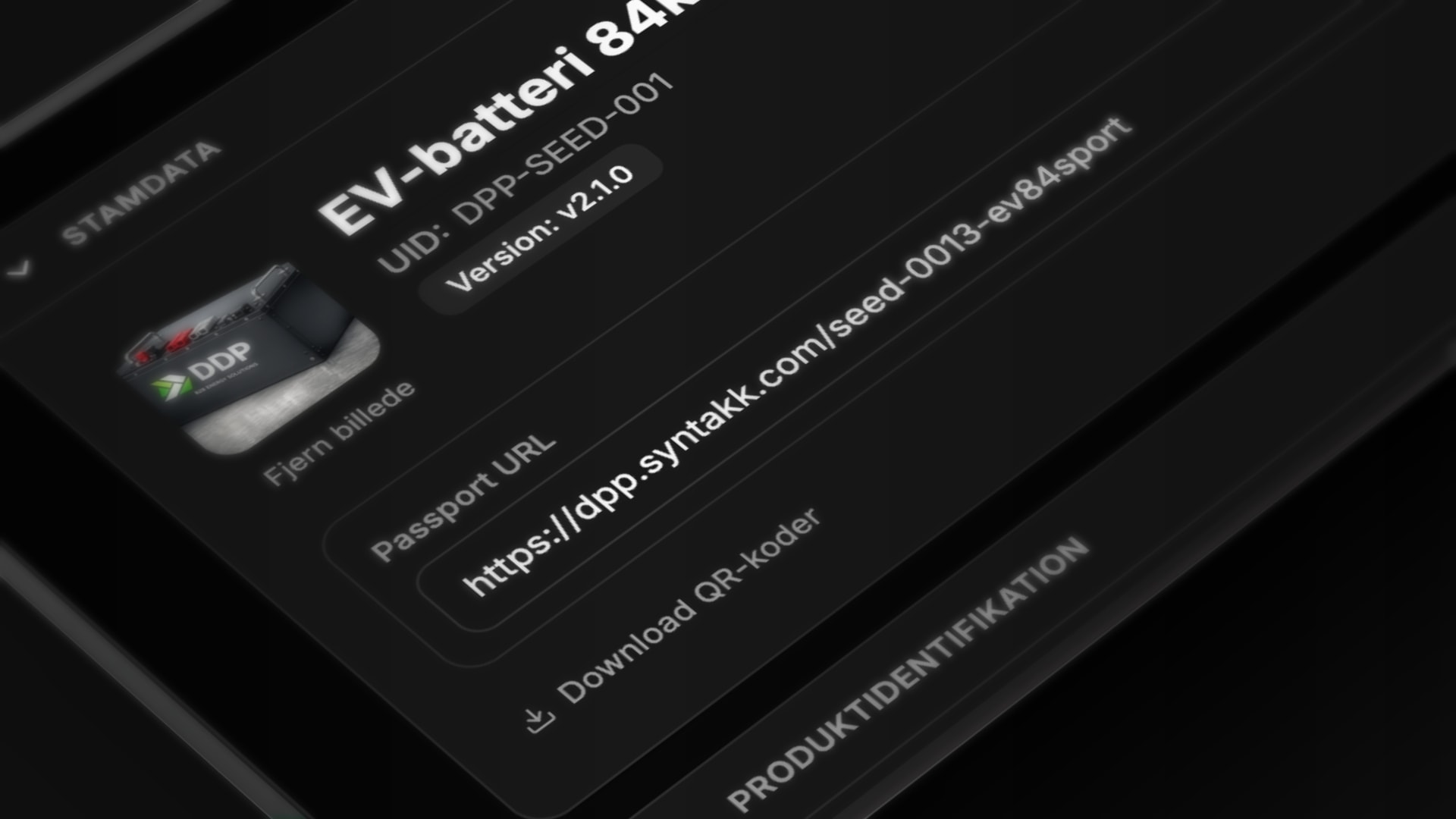 Syntakk deling af digitalt produktpas via QR-kode og link