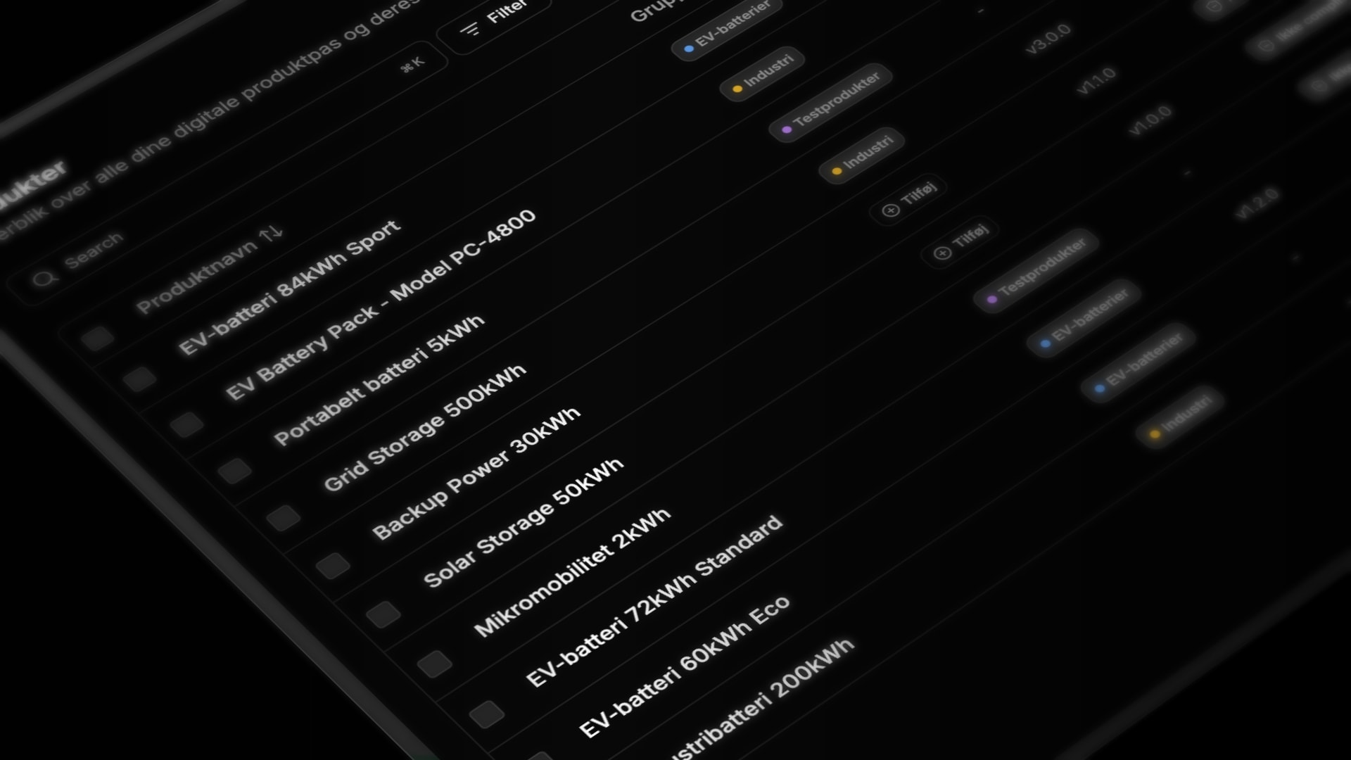 Syntakk produktoversigt med alle digitale produktpas og batterityper